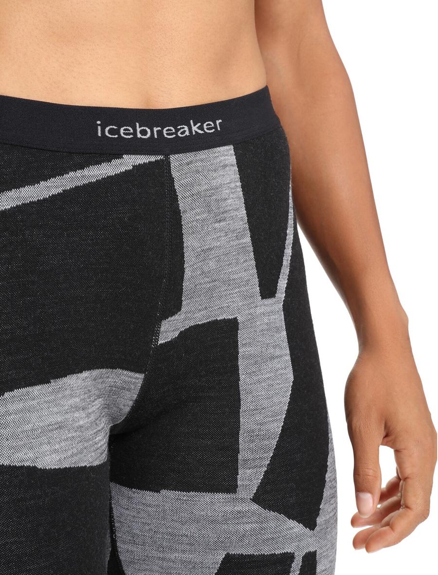 Black / Jet Heather Icebreaker Merino 250 Vertex Thermal Fractured Landscapes Women's Leggings | AU 1542ILHS